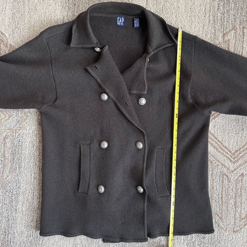Wool Lagenlook Oversized Double Breasted Soft Layer Coat Jacket Minimalist M - Picture 12 of 13